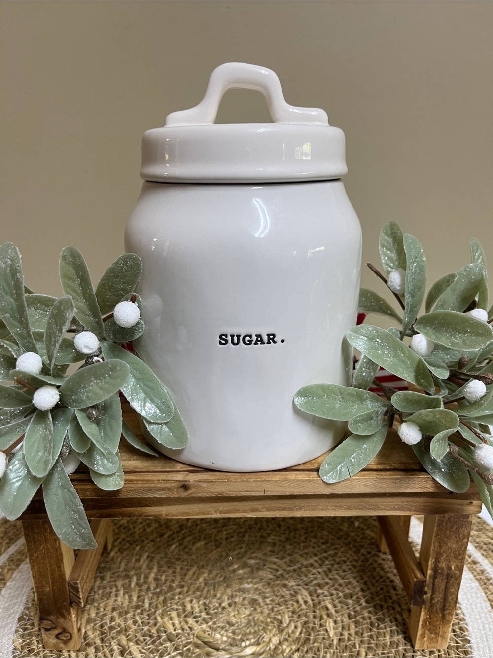 Rae Dunn Small (Typewriter) Print Storage Sugar Canister